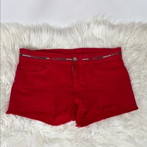 Joe's Jeans Red Denim Cut-Off Shorts